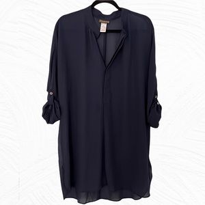 Tommy Bahama Womens Chiffon Mandarin Collar Tunic Cover-Up Size M